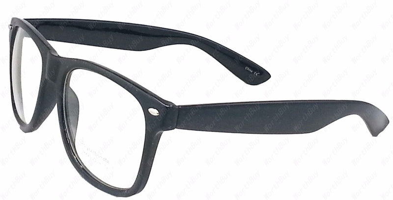 New Mens Women Clear Lens Cat Eye Black Frame Fashion Glasses Nerd Retro Eyewear