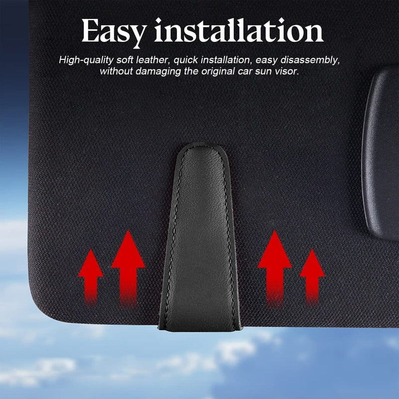 Car Magnetic Leather Sunglasses Holder for Car Sun Visor Eyeglass Hanger Clip US