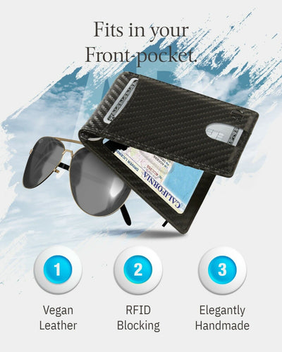 Slim Wallets for Men Bifold Mens Wallet with Removable Money Clip RFID Blocking
