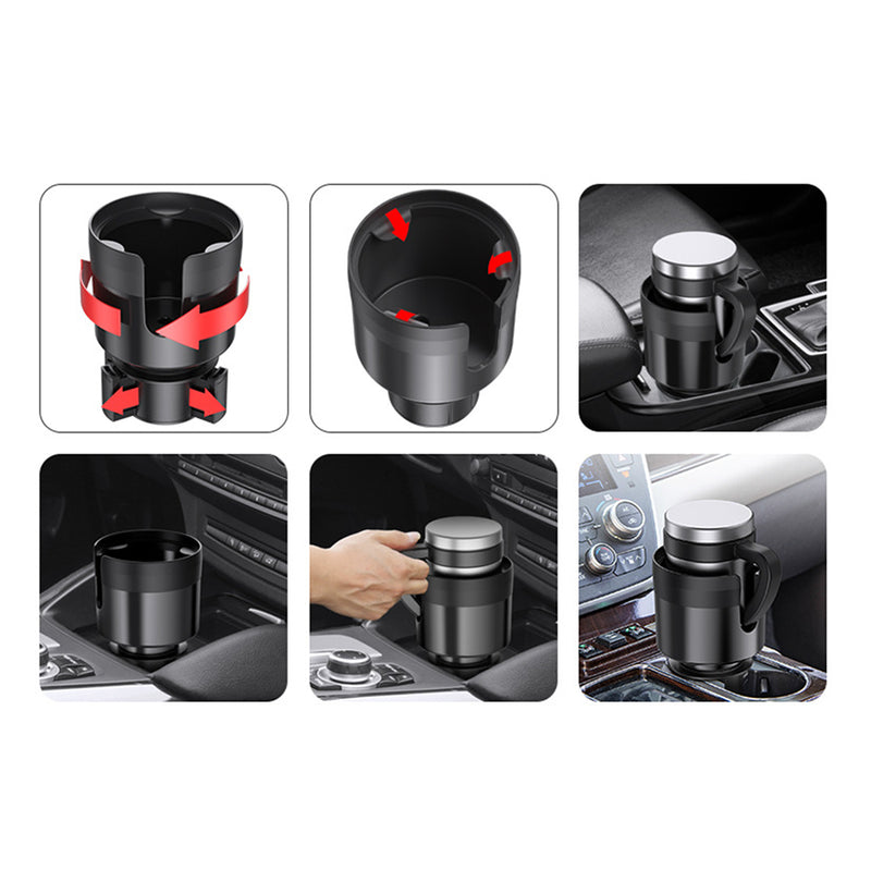 Car Cup Holder Expander Adapter Adjustable Base Universal for Large Bottles Mugs