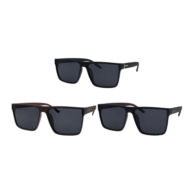 Mens Sunglasses OG Gangster Biker Style Locs Style 3 Pack Super Dark Lens Square