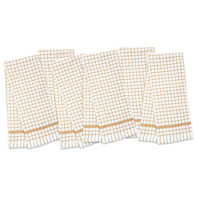 Checkered Kitchen Towels (Pack of 6), 15X25 in - Color Options, Absorbent Cotton