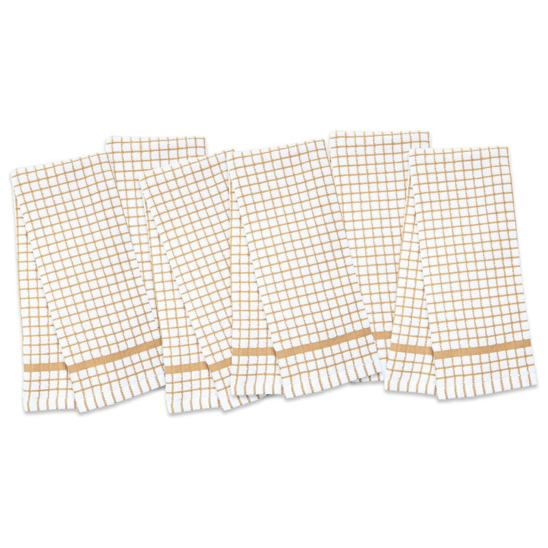 Checkered Kitchen Towels (Pack of 6), 15X25 in - Color Options, Absorbent Cotton
