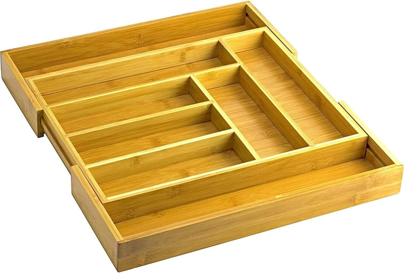 Expandable Cutlery Flatware Drawer Utensil Tray Kitchen Organizer Storage Bamboo