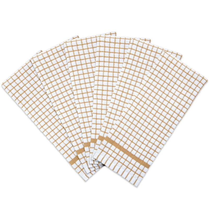 Checkered Kitchen Towels (Pack of 6), 15X25 in - Color Options, Absorbent Cotton