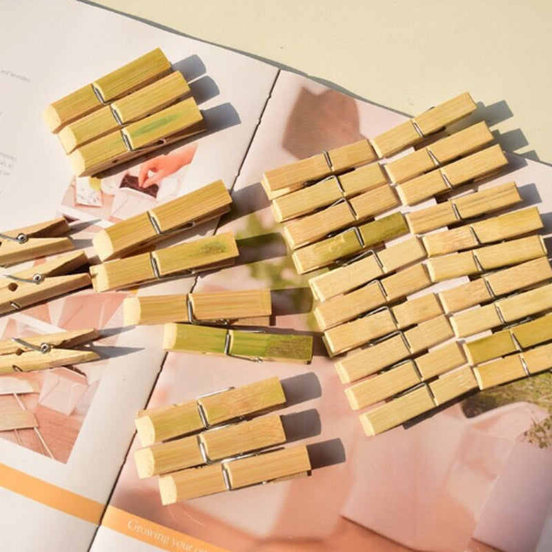 100Pcs Wood Clothespins Wooden Laundry Clothes Pins Large Spring Regular Size