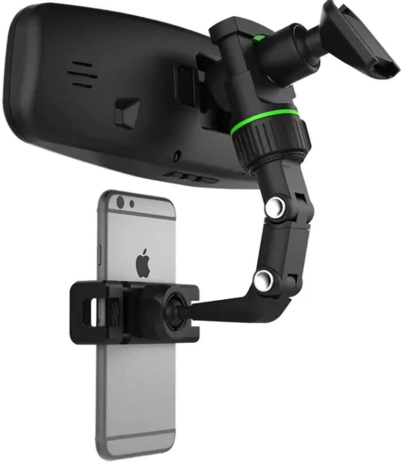 360° Car Phone Holder Rotatable and Retractable Rearview Mirror Universal Mount