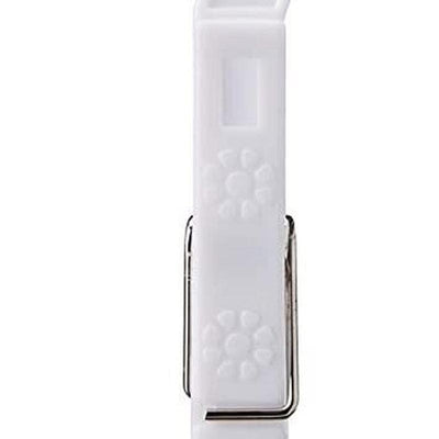 Laundry Hooks Clips Clothespin Hangers Plastic White 10 Count, 2-Pack
