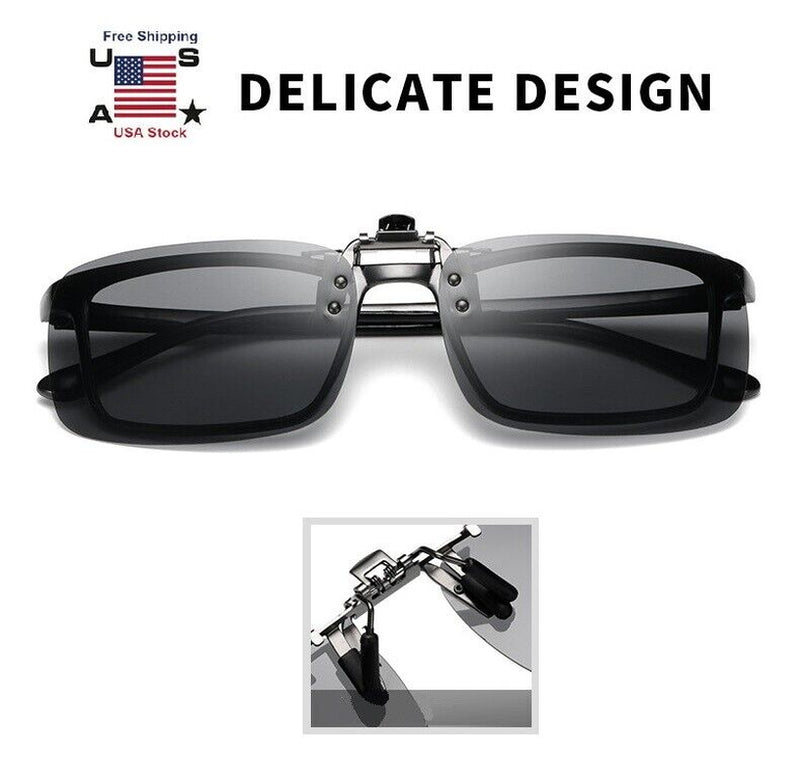 Clip on Sunglasses Polarized Flip up Eye Glasses Spectacles anti Glare Unisex US