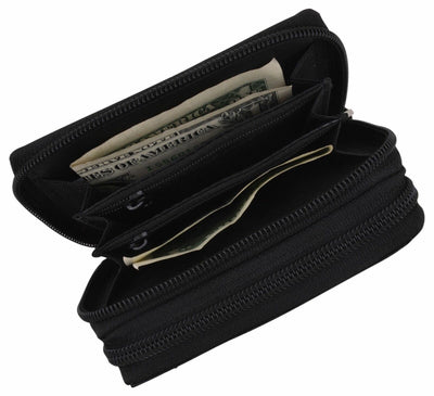 Marshal RFID Genuine Leather Credit Card Holder Accordion Wallet, Black