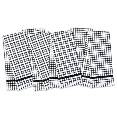 Checkered Kitchen Towels (Pack of 6), 15X25 in - Color Options, Absorbent Cotton