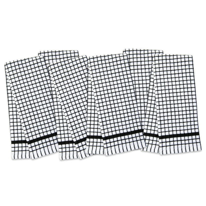Checkered Kitchen Towels (Pack of 6), 15X25 in - Color Options, Absorbent Cotton