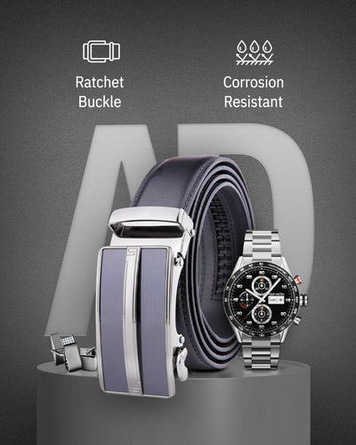 Microfiber Leather Mens Ratchet Belt Belts for Men Adjustable Automatic Buckle