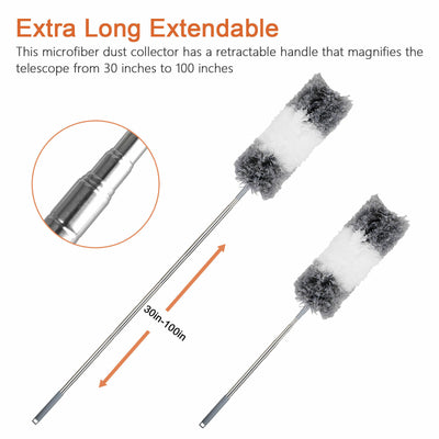 Adjustable Soft Microfiber Feather Duster Dusting Brush Household Cleaning Tool
