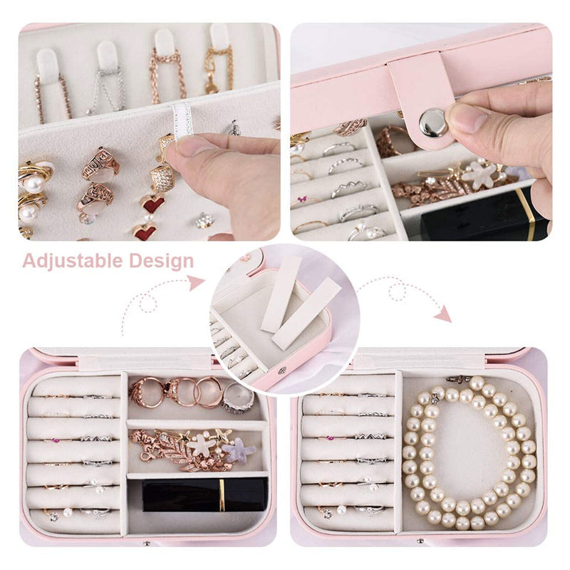 Portable Jewelry Box Organizer Leather Jewellery Ornaments Case Travel Storage