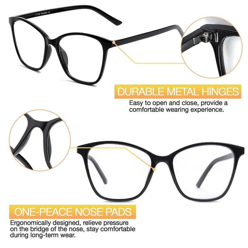 Retro Vintage Huge Big Oversized Square Black Women Men Eyeglasses SHADZ GAFAS