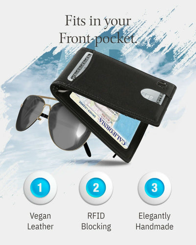 Slim Wallets for Men Bifold Mens Wallet with Removable Money Clip RFID Blocking