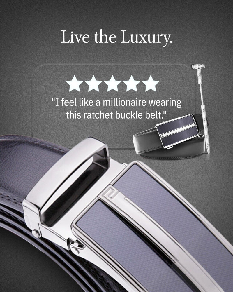 Microfiber Leather Mens Ratchet Belt Belts for Men Adjustable Automatic Buckle