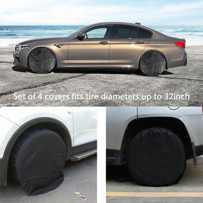 4PCS Waterproof Tire Covers Wheel & Tyre RV Trailer Camper Sun Protector 30"-32"