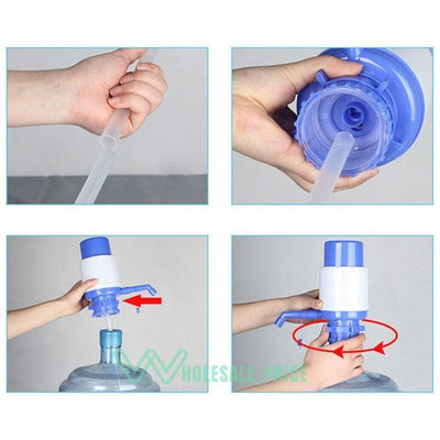 Hand Press 5 Gallon Pump Water Bottle Jug Manual Dispenser Drinking Tap Spigot