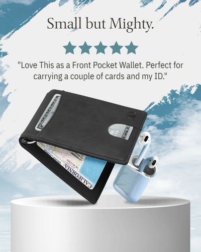 Slim Wallets for Men Bifold Mens Wallet with Removable Money Clip RFID Blocking
