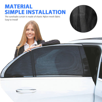 4PCS Car Side Window Sun Shade Cover Visor Mesh Shield UV Block Sunshade Screen