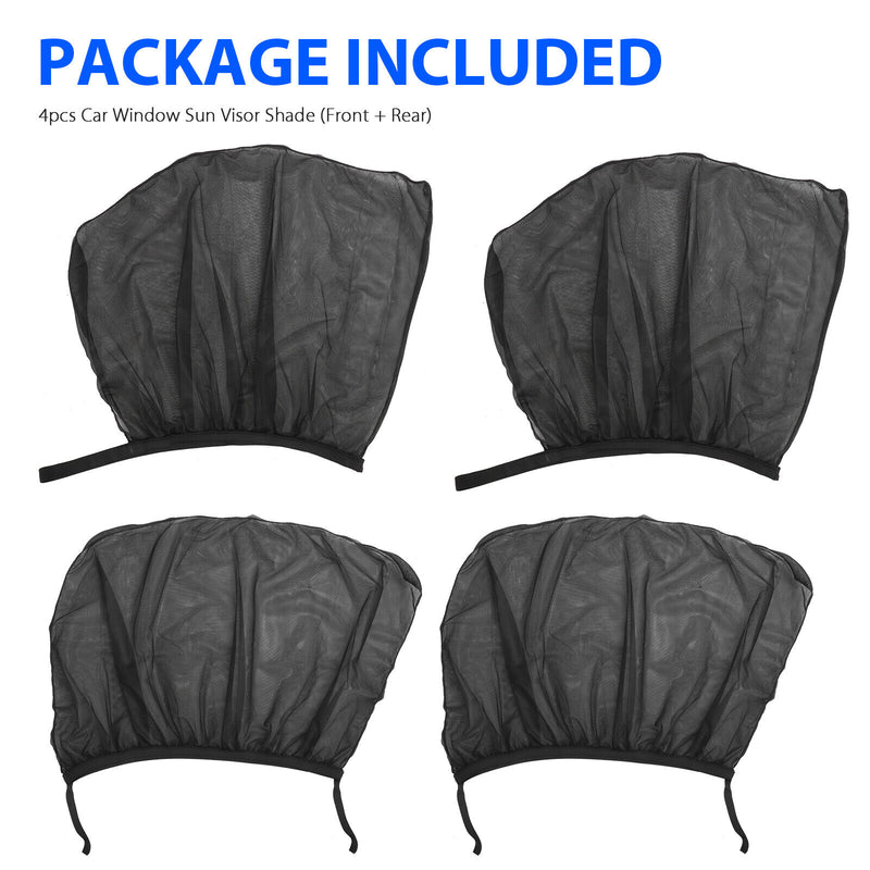 4PCS Car Side Window Sun Shade Cover Visor Mesh Shield UV Block Sunshade Screen