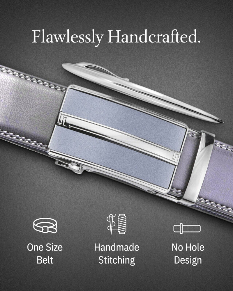 Microfiber Leather Mens Ratchet Belt Belts for Men Adjustable Automatic Buckle