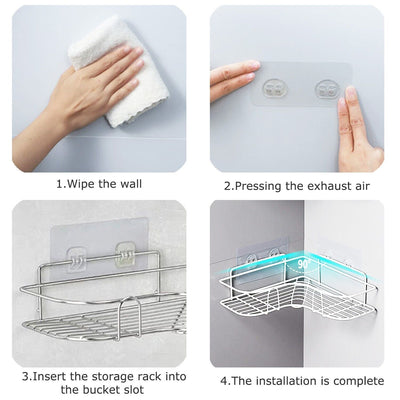 Shower Caddy Shelf Bathroom Corner Bath Storage Holder Organizer Triangular Rack