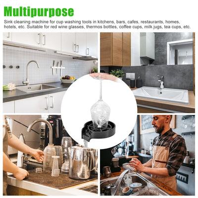 Automatic Faucet Bottle Cup Washer Bar Sink Glass Rinser Cleaner Tools