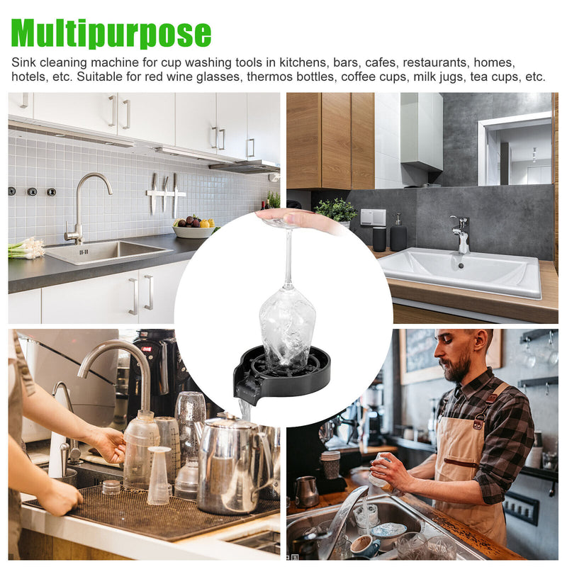 Automatic Faucet Bottle Cup Washer Bar Sink Glass Rinser Cleaner Tools