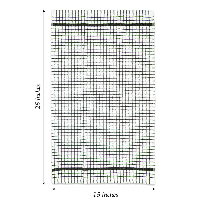Checkered Kitchen Towels (Pack of 6), 15X25 in - Color Options, Absorbent Cotton