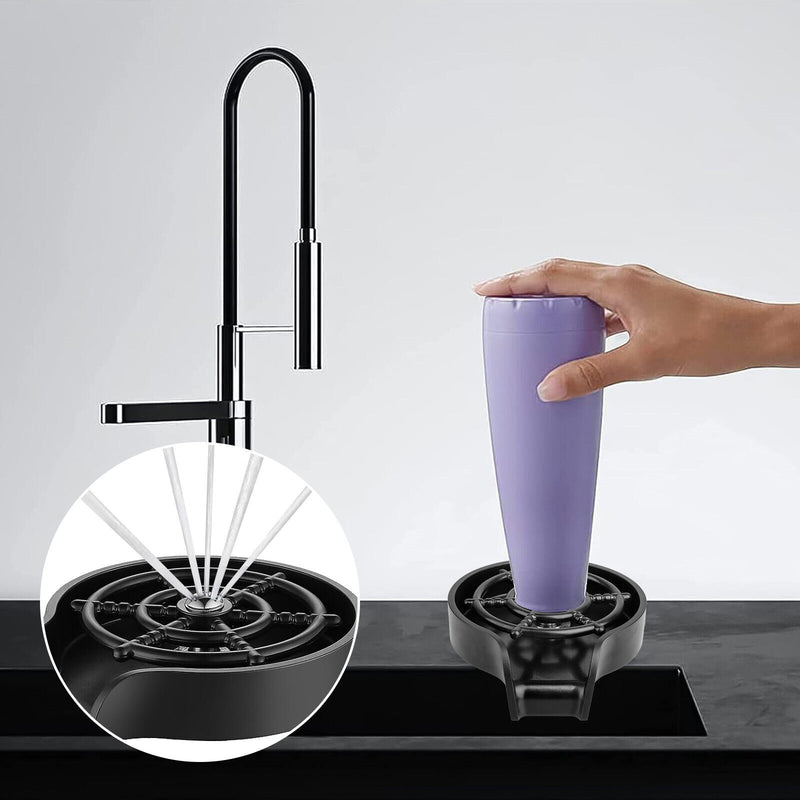 Automatic Faucet Bottle Cup Washer Bar Sink Glass Rinser Cleaner Tools