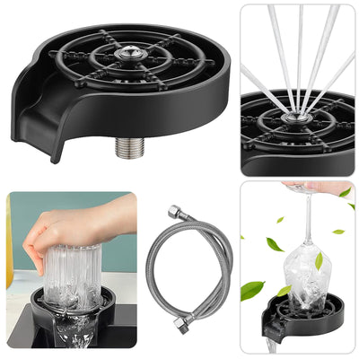 Automatic Faucet Bottle Cup Washer Bar Sink Glass Rinser Cleaner Tools
