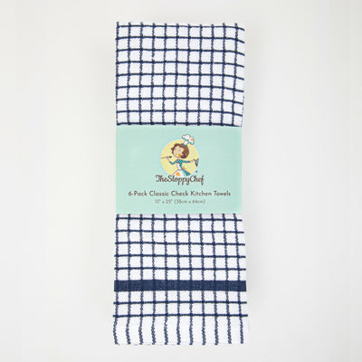 Checkered Kitchen Towels (Pack of 6), 15X25 in - Color Options, Absorbent Cotton