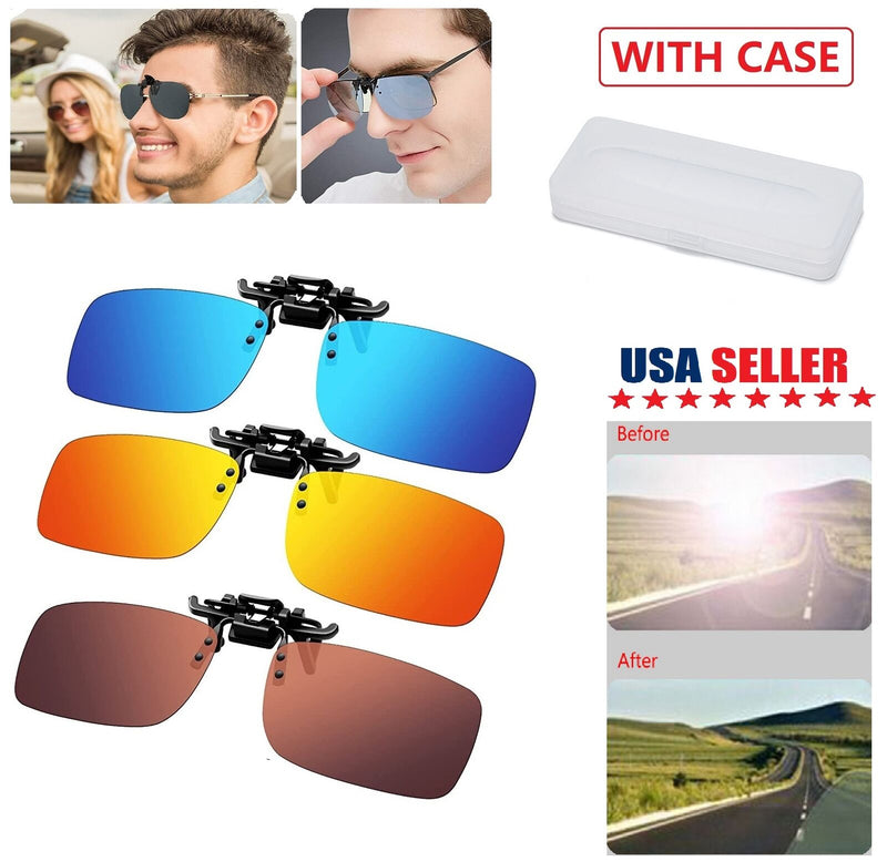 Clip on Sunglasses Polarized Flip up Eye Glasses Spectacles anti Glare Unisex US