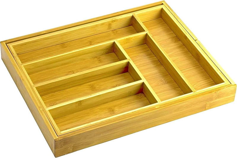 Expandable Cutlery Flatware Drawer Utensil Tray Kitchen Organizer Storage Bamboo