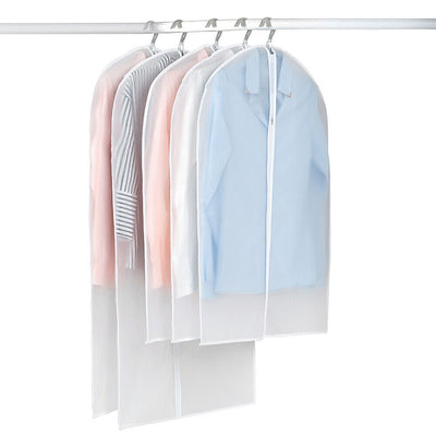 5 Pcs Garment Bag Travel Suit Dress Storage Clear Cover Full Zipper Coat Carrier