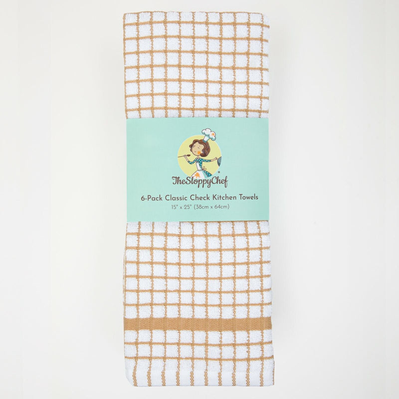 Checkered Kitchen Towels (Pack of 6), 15X25 in - Color Options, Absorbent Cotton