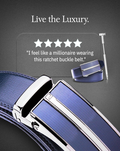 Microfiber Leather Mens Ratchet Belt Belts for Men Adjustable Automatic Buckle