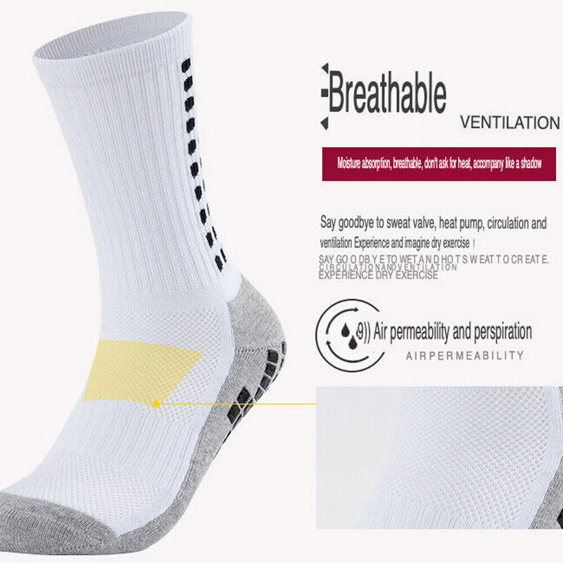Premium 3 Pair Sport Socks anti Slip W/ Grip Soccer Men Football Basketball Sock