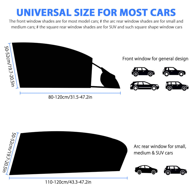 4PCS Car Side Window Sun Shade Cover Visor Mesh Shield UV Block Sunshade Screen