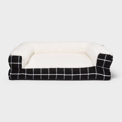 Window Pane Plaid Pillow Couch Dog Bed - M - Boots & Barkley