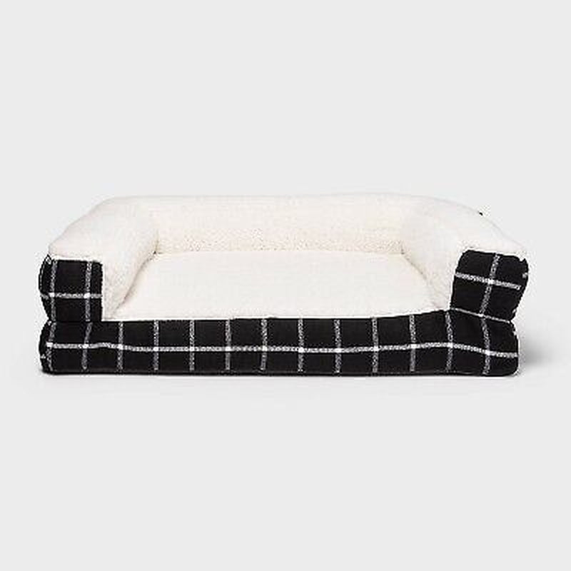 Window Pane Plaid Pillow Couch Dog Bed - M - Boots & Barkley