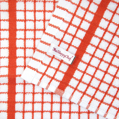 Checkered Kitchen Towels (Pack of 6), 15X25 in - Color Options, Absorbent Cotton