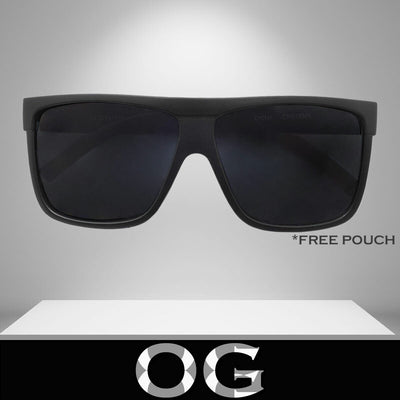 MENS SUNGLASSES OG ALL BLACK DARK LENS BLACK FRAME LOCS LOOK GANGSTER BIKER STYL