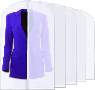 5 Pcs Garment Bag Travel Suit Dress Storage Clear Cover Full Zipper Coat Carrier
