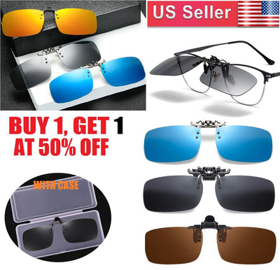 Clip on Sunglasses Polarized Flip up Eye Glasses Spectacles anti Glare Unisex US
