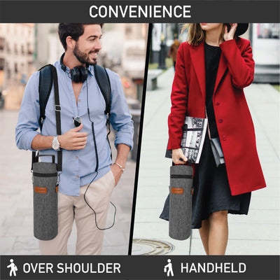 Insulated Wine Carrier Tote Bag 1 Bottle Padded Cooler Bag for Travel Protection