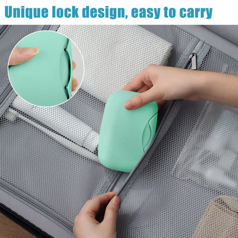 2PCS Soap Holder Box Dish Case Shower Bathroom Travel Storage Container Portable